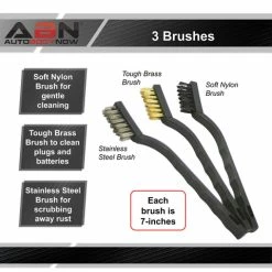 Cheap 🔥 7” Inch Wire Detail Brush 3-Piece Set – Nylon, Brass, Stainless Steel ABN 3408 😉 -Meguiar’s Shop abn 3408 4 large