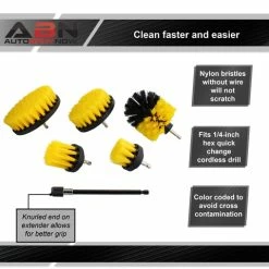 Cheap 🤩 5 Drill Brush Power Scrubber Set For Home And Auto With Extension ABN 5pcDrillBrushSet_PNT 🥰 -Meguiar’s Shop abn 804961 4 large