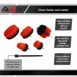 Cheap 🤩 5 Drill Brush Power Scrubber Set For Home And Auto With Extension ABN 5pcDrillBrushSet_PNT 🥰 -Meguiar’s Shop abn 804992 4 large