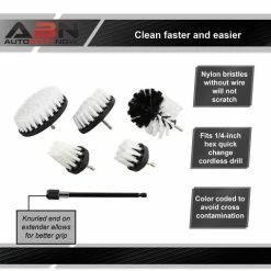 Cheap 🤩 5 Drill Brush Power Scrubber Set For Home And Auto With Extension ABN 5pcDrillBrushSet_PNT 🥰 -Meguiar’s Shop abn 805005 4 large