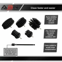 Cheap 🤩 5 Drill Brush Power Scrubber Set For Home And Auto With Extension ABN 5pcDrillBrushSet_PNT 🥰 -Meguiar’s Shop abn 805012 4 large