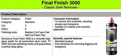 Buy β¨ Menzerna SF3000 Super Finish 3000, 32 Oz. π₯ 1 Buy β¨ Menzerna SF3000 Super Finish 3000, 32 Oz. π₯